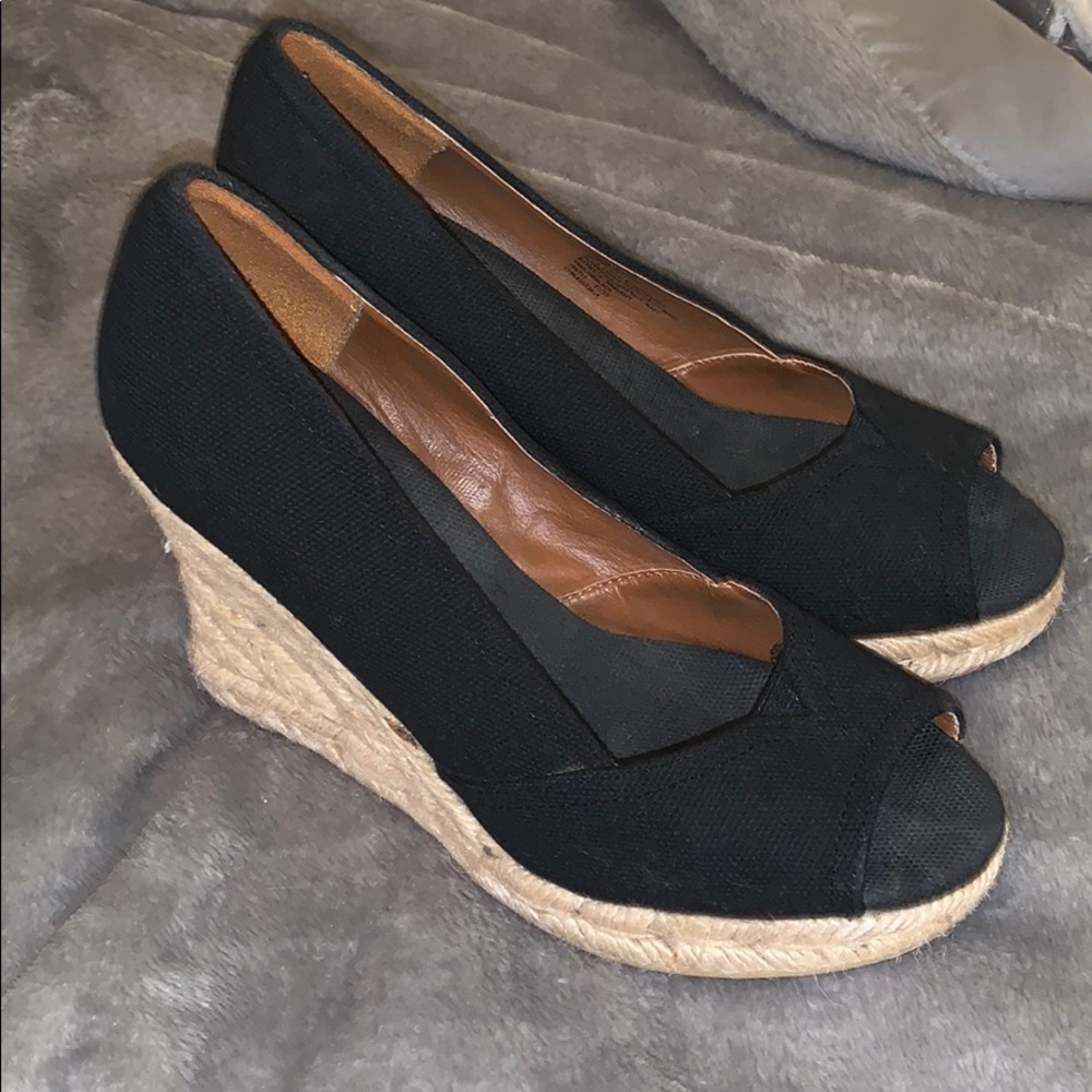 Sonoma Black Espadrille Wedges